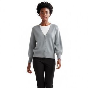 Womens GAP Light Blue Cardigan Sweater Sm Wool Cashmere Blend Preppy Quiet Luxur